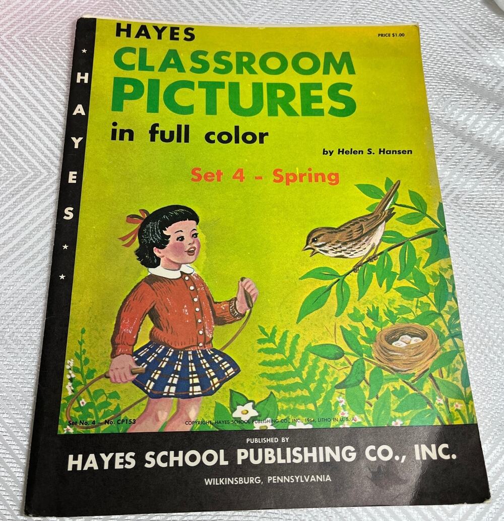 Spring Easter Classroom Posters Set of 3 Hayes School Publish 1964 Color Vintage
